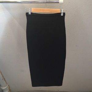 Black knit pencil skirt with back zipper